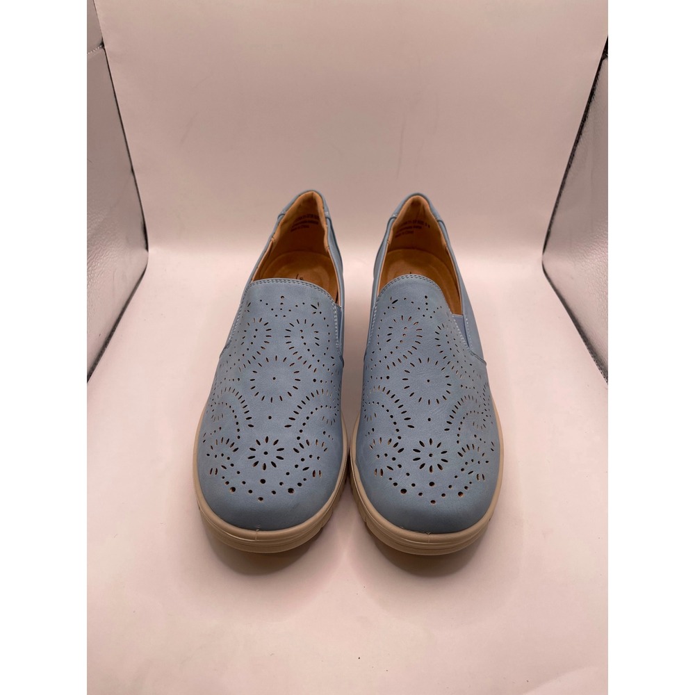 Easy Street Ying Light Blue Laser Cut Slip On Comfort Loafers Womens 8W